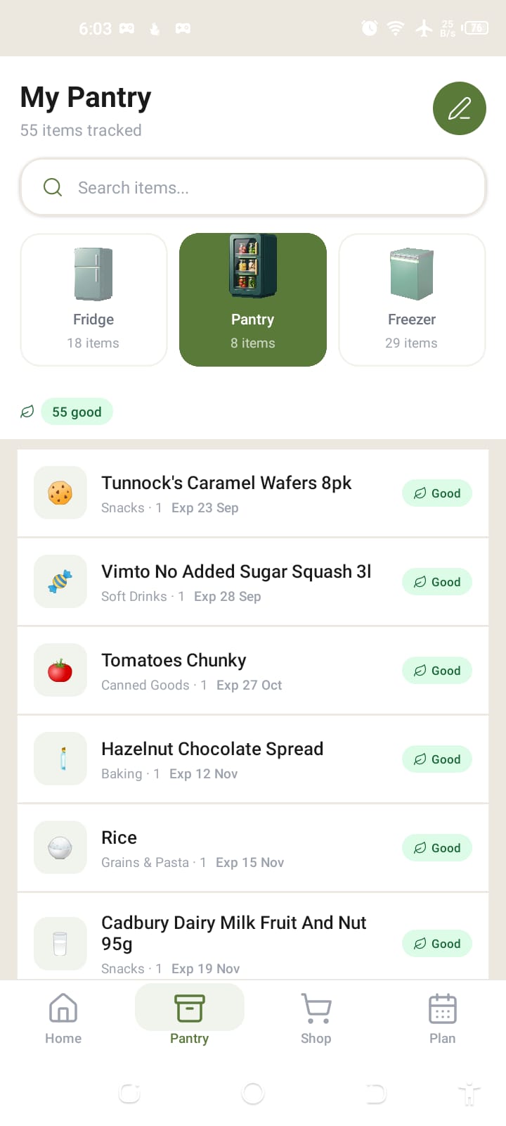 Pantry Inventory